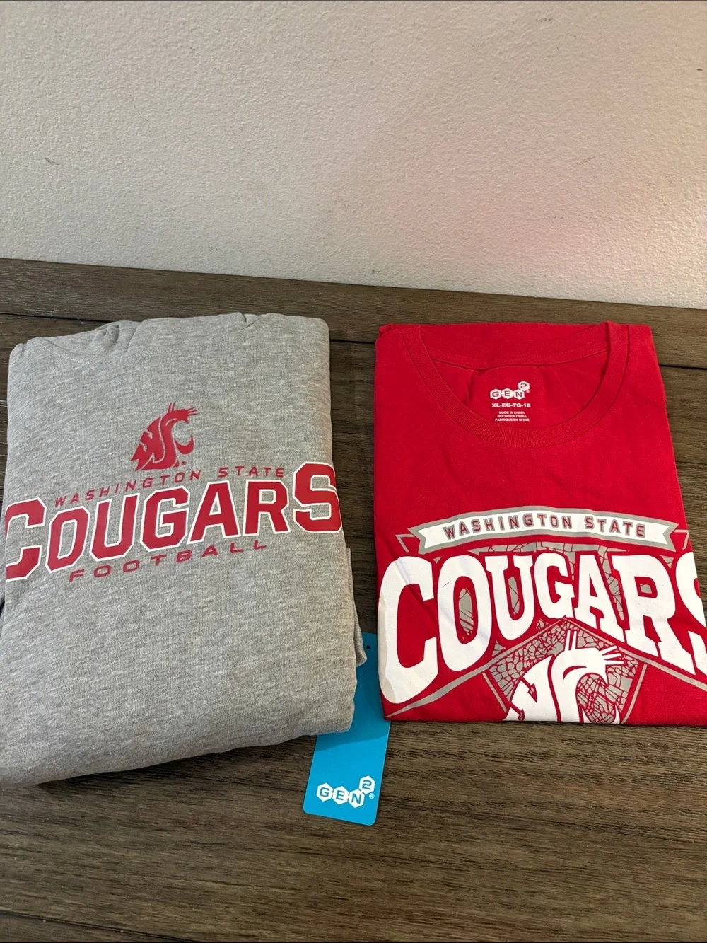 NWT Lot of 2x [Gen2] Washington State Cougars NCAA Sweatshirt + T-Shirt Youth XL